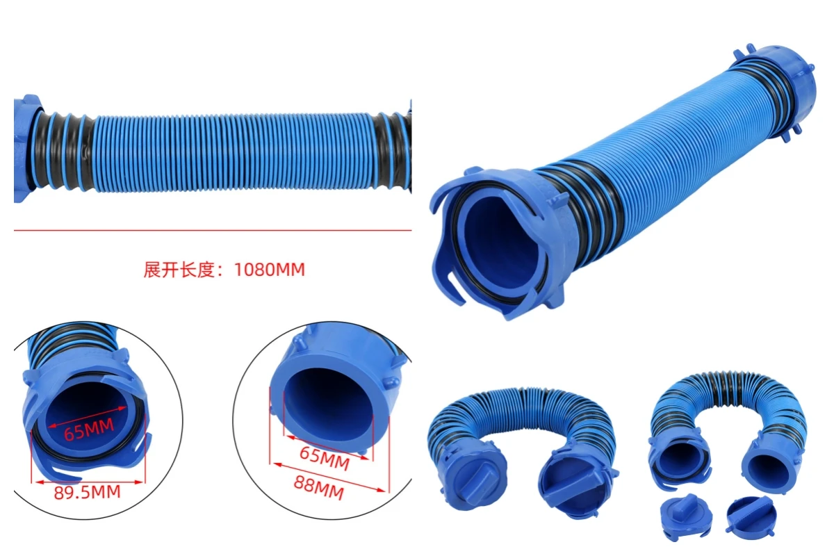 

3FT RV Sewage Drain Blue Flexible Hose