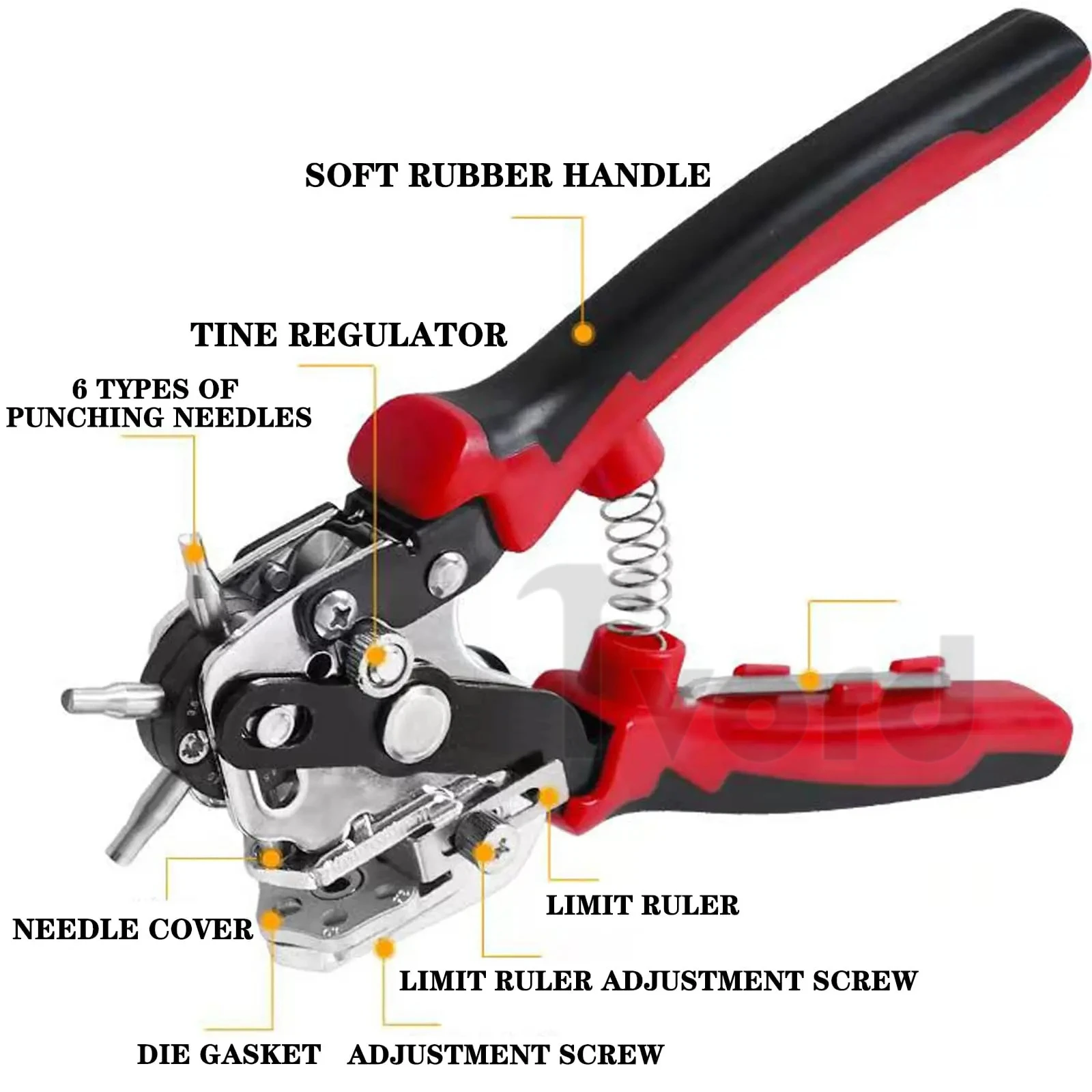 Multifunctional Hole Punch Eyelet Puncher Leathercraft Leather Belt Watchband Plastics Iron Sheet Round Hole Punch Cutter Dining
