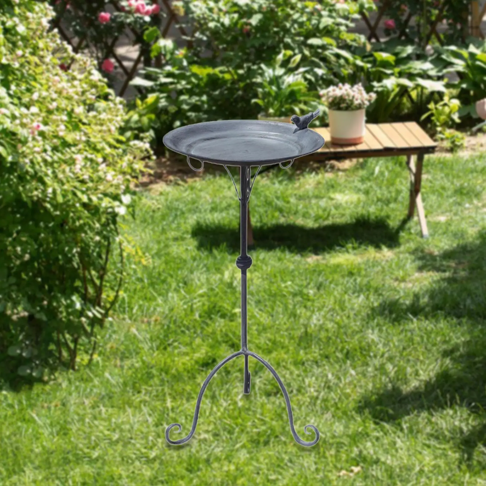 Outside Bird Bath Birdbath Bowl Sculpture Creative Retro Design Holder Feeder Stand Birdfeeder Tray for Park Backyard Patio