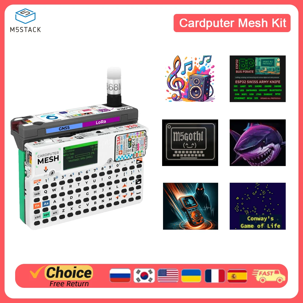 M5Stack Cardputer Mesh Kit: Portable Communication Terminal Kit with LoRa Mesh Network, Suitable for Outdoor Communication