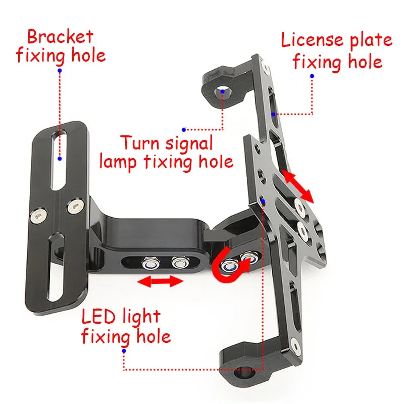 1pc Aluminum Alloy Licence Plate Holder Motorcycle Turn Signal Light Registration Plate Bracket Moto Modification Accessories