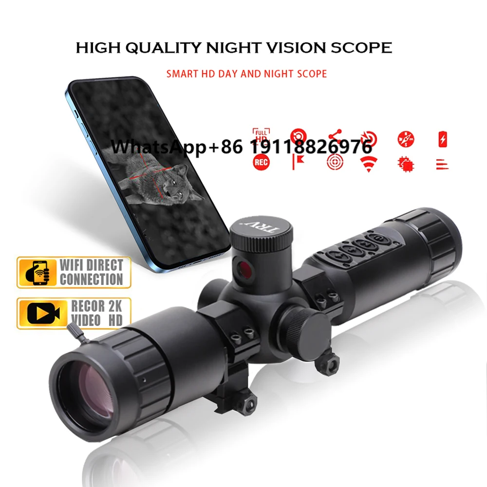

TRV 7-19X Hunting Night Vision Scope With Ranging Video Rec WIFI Support OEM Digital Night Vision Scope for Hunting Sight