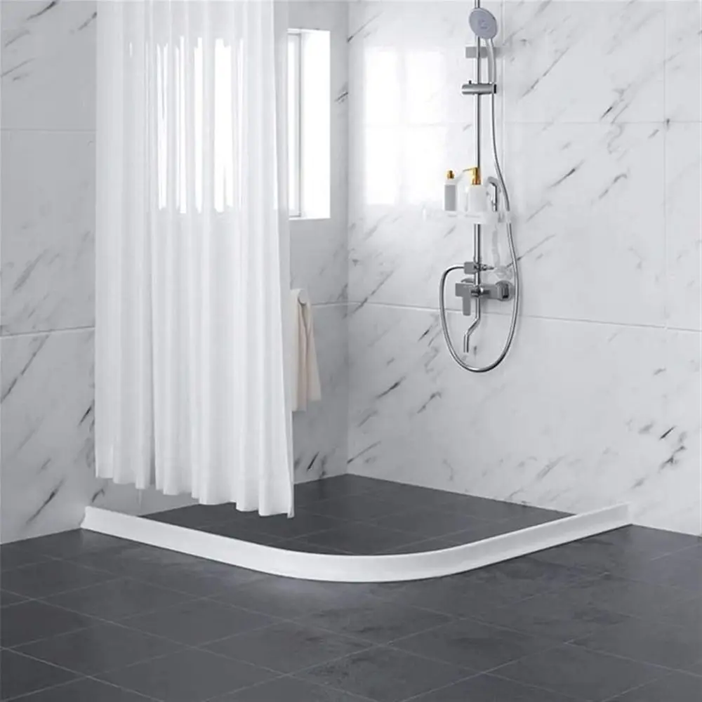 Collapsible Shower Water Dam Waterproof Self Adhesive Threshold Dry and Wet Separation Shower Guards Bathroom Kitchen