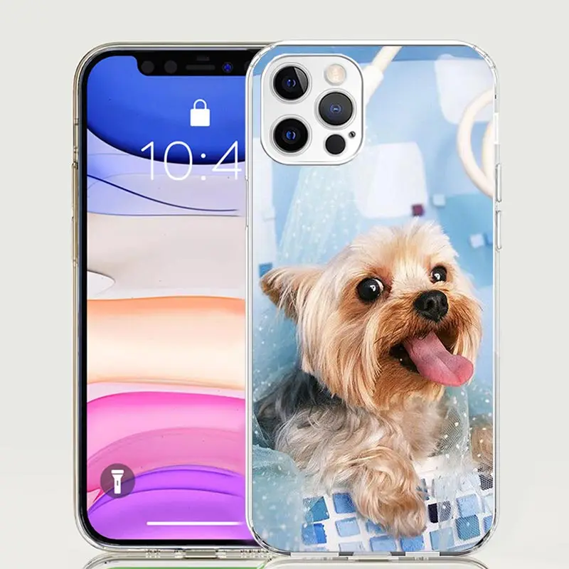 Yorkshire Terrier Dog Puppy Phone Case For Apple Iphone 11 12 13 Mini 14 15 16 Pro Max 7 Plus X XS XR SE Art Customized Coque Ca