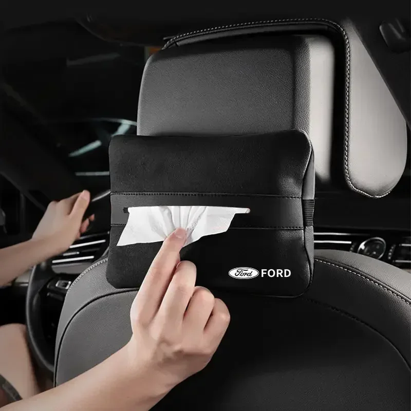 

Sun Visor Tissue Case Seat Back Armrest Box Paper Towel Bag for Ford ST-Line Focus Kuga Territory C-MAX Fiesta Mondeo Transit