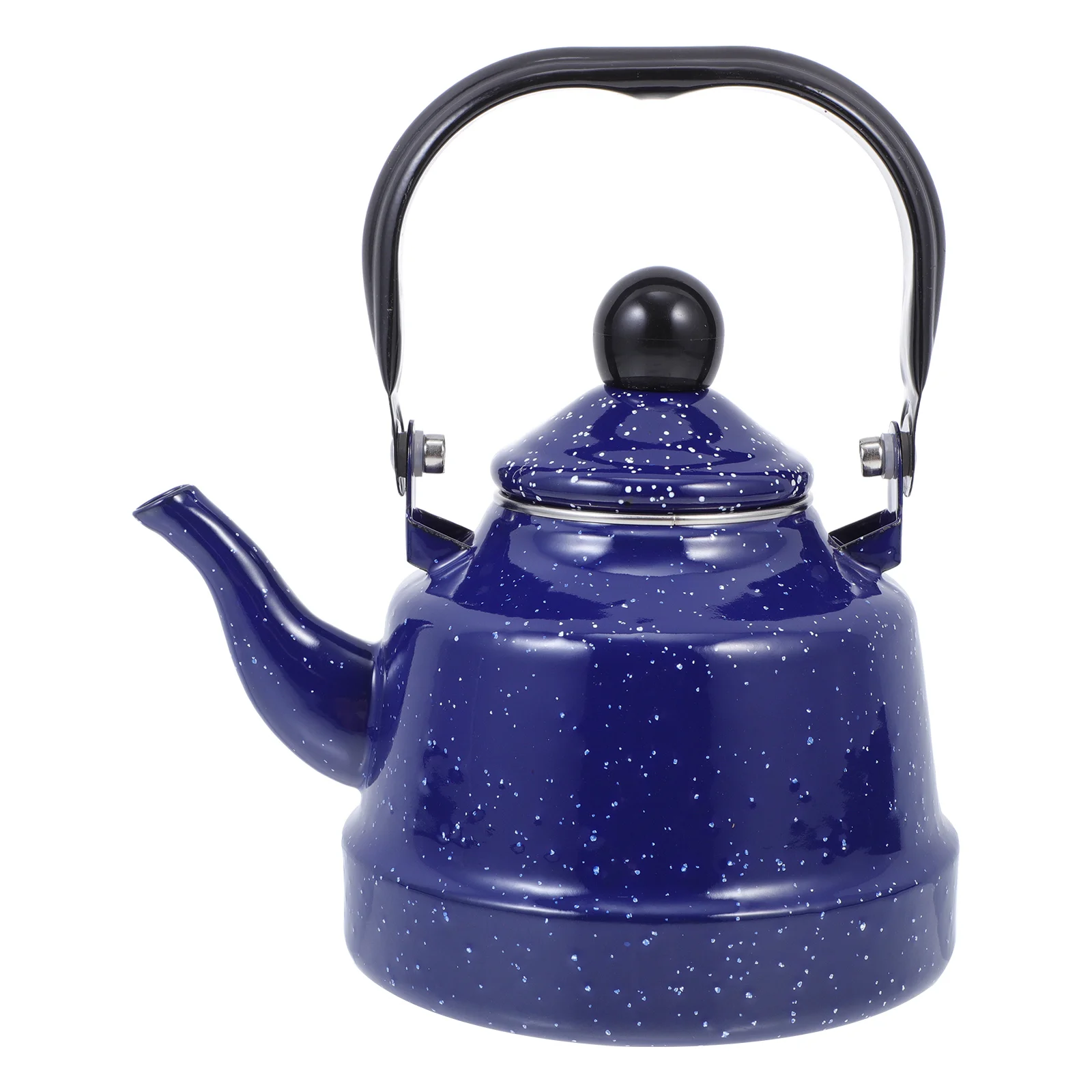 Electric Hot Water Kettle Enamel Household Tea Serving Pot Loose Leaves Decorative Teapot Blue Boiling Office