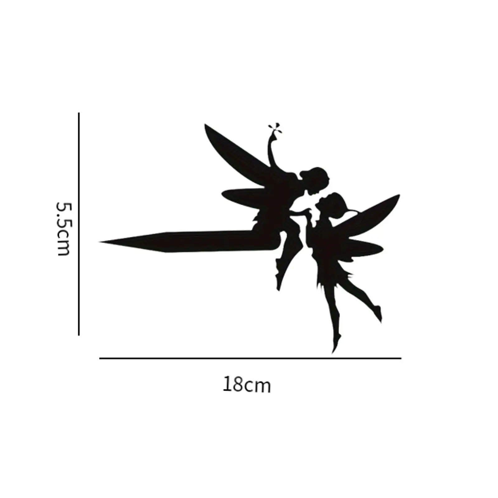 Fairy Silhouette Garden Stake,Angel รูปปั้น Figurine Backyard Fairy Garden Art ตกแต่งรูปปั้นแสดงงานศิลปะสําหรับ Courtyard