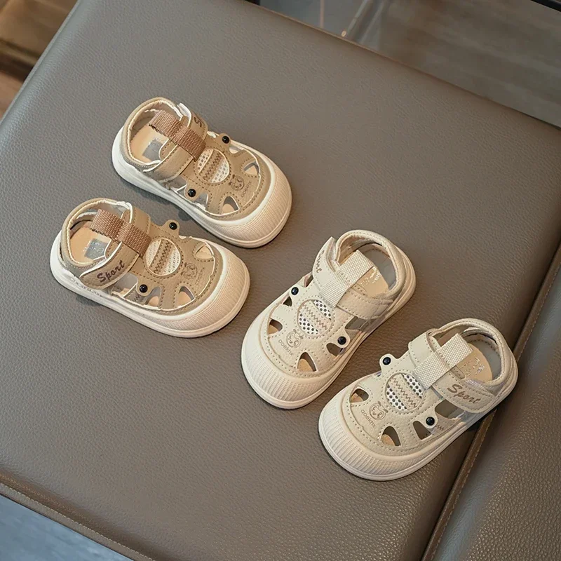 เด็กรองเท้าสบายๆ 2025 ฤดูร้อนใหม่แฟชั่นสไตล์เกาหลีด้านล่างนุ่ม Anti-ลื่น CUT-outs Baby Walk Cool รองเท้า