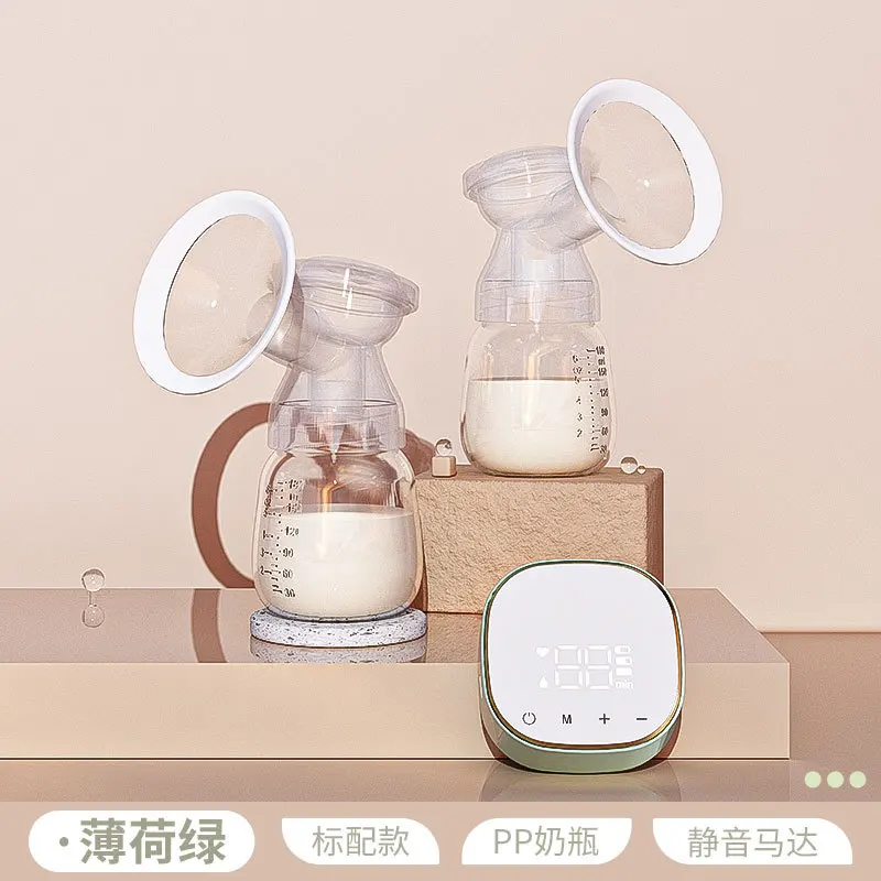 Zhibao-extractor de leche eléctrico bilateral, masaje automático, silencioso, con pantalla táctil LCD, gran succión