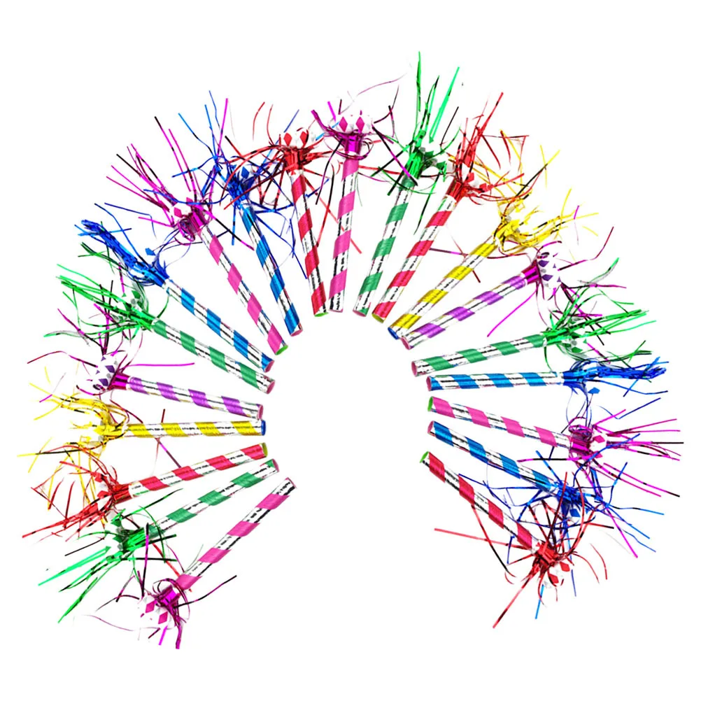 

20pcs Blowers Noisemakers Birthday Blowouts Whistle Bright Colors Festive Gatherings Cheerleading Props Fun Party Gifts