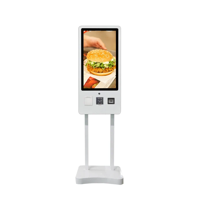 27 Inch Floor Stand Android 11 System Touch Screen Interactive Self Service Display Ordering Scan Payment Kiosk With Nfc Reader