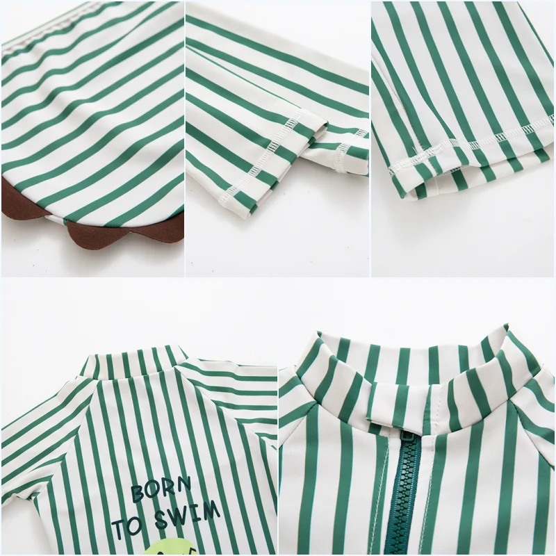 2024 baby boys dinosaur swimwear with cap surfing Wear swimming suit infant toddler kids children Sunscreen beach bathing Suit