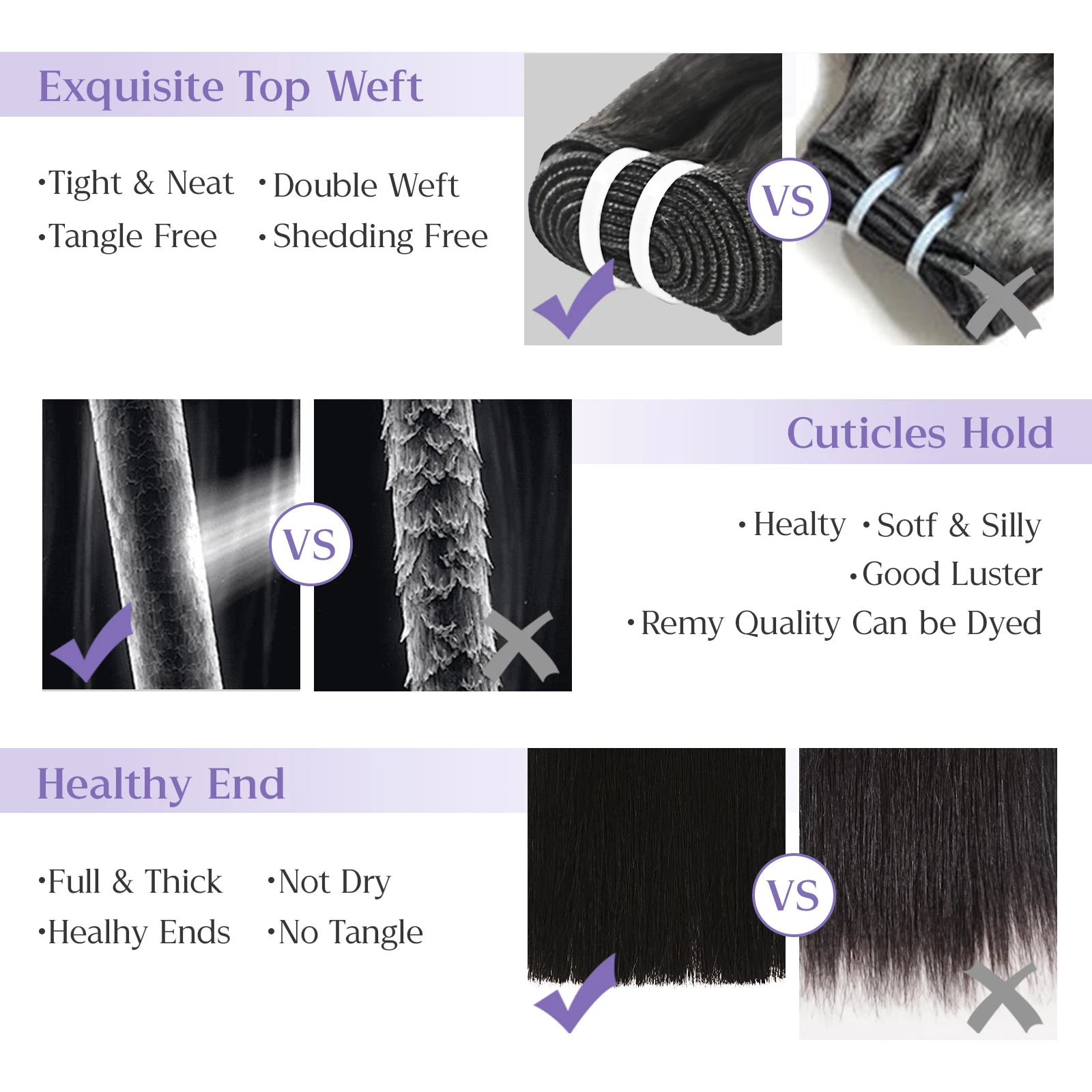 Powcign 100g/pc 스트레이트 헤어 번들 인간 모발 연장, 100% 처녀 미가공 인간 모발, 여성용 보이지 않는 고품질