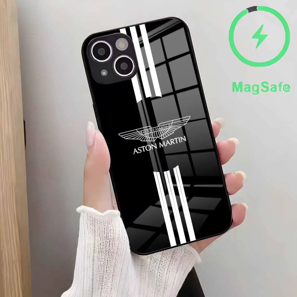 حافظة لهاتف آيفون 16 15 14 Plus 13 12 Mini 11 Pro Max حافظة مغناطيسية زجاجية لهاتف آيفون 16 15 14 Plus 13 12 #5