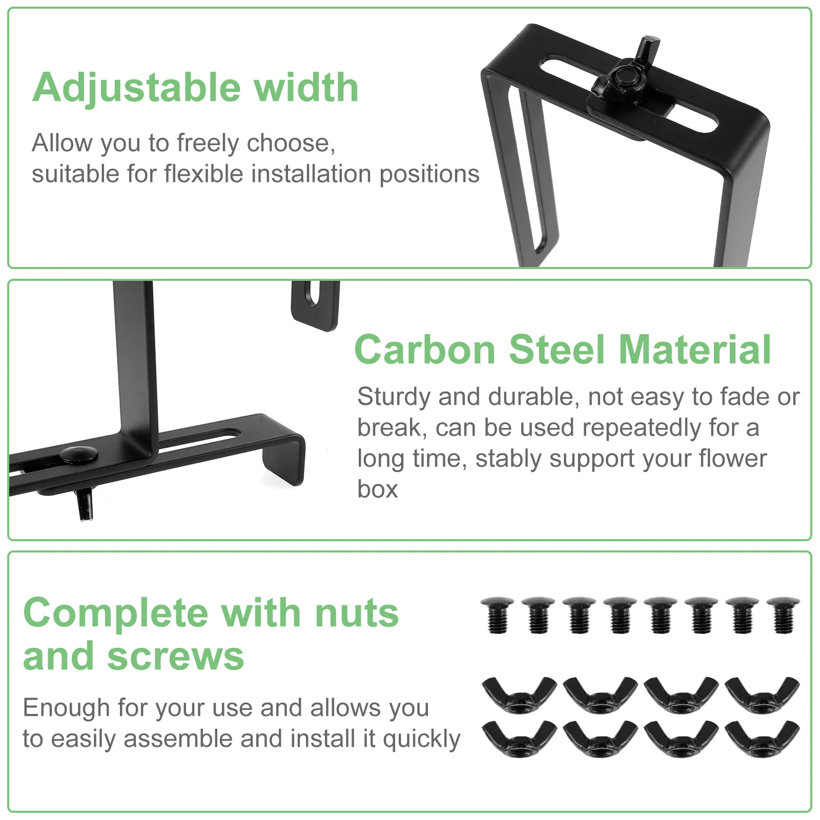 Planter Box Brackets Adjustable Window Box Brackets Sturdy Heavy Duty Planter Box Holder Reusable Window Box