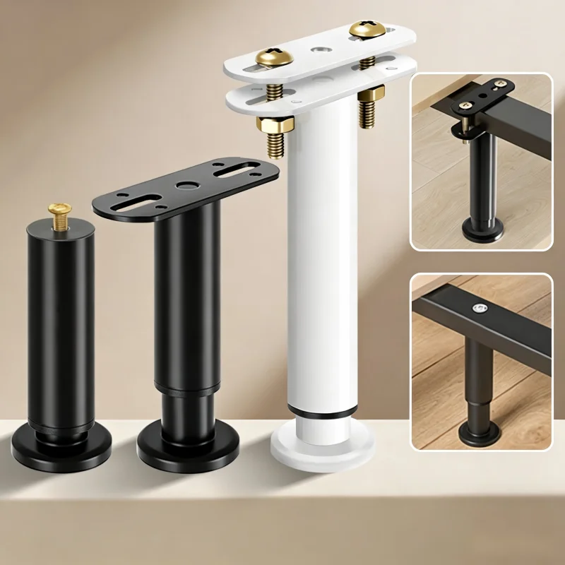 1PC Adjustable Bed Frame Support Legs Heavy Duty Black Bed Legs Replacement Load-bearing for Tables Bed Frames TV Cabinets Sofas