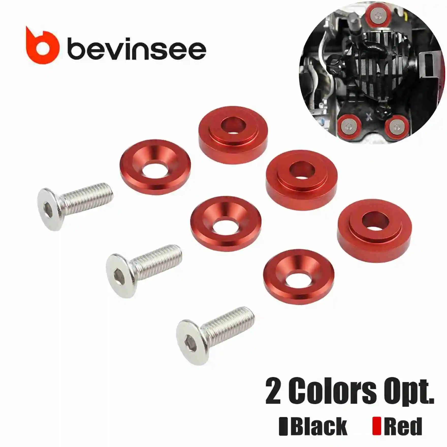 BEVINSEE Shifter Base Bushings for Honda Civic/Civic Si/FN2 Type R/FD2 Type R 8th Gen MT Only
