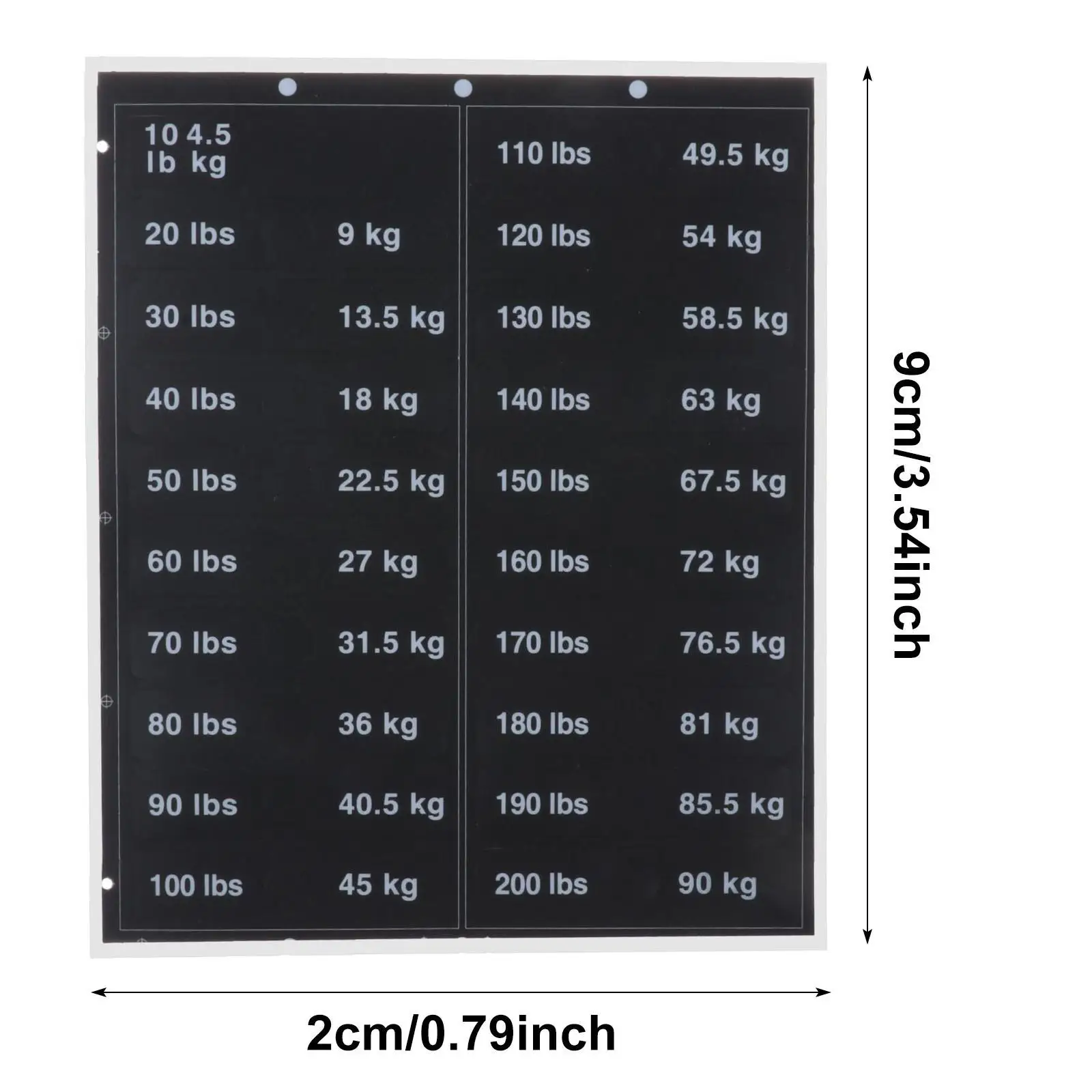 Fitness Equipment Weight Identification Stickers PP Material Number Labels for Workout Machine Attachments