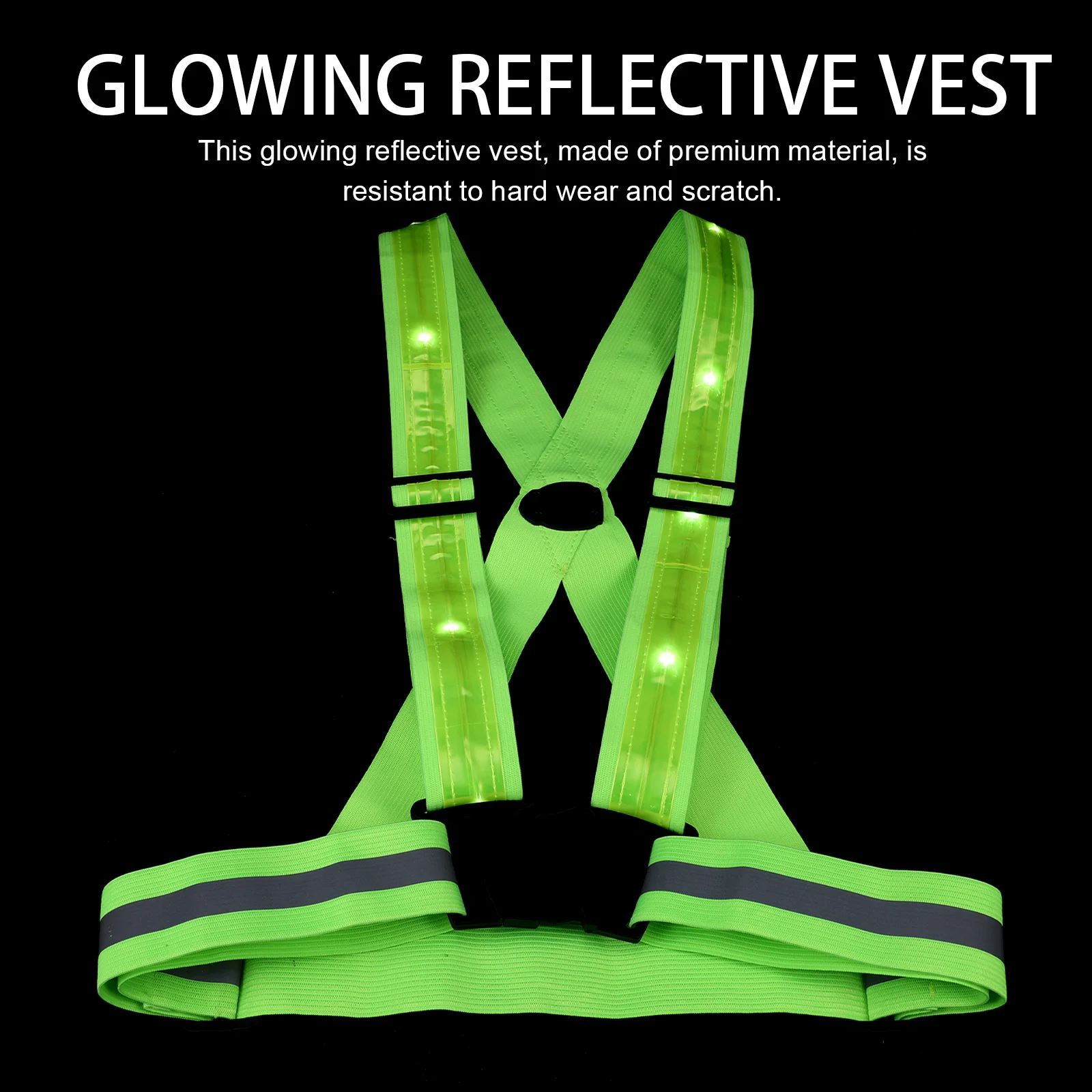 

Riding Reflective Tape Safety Vests Polyester High Visibility Adjustable LED Belt