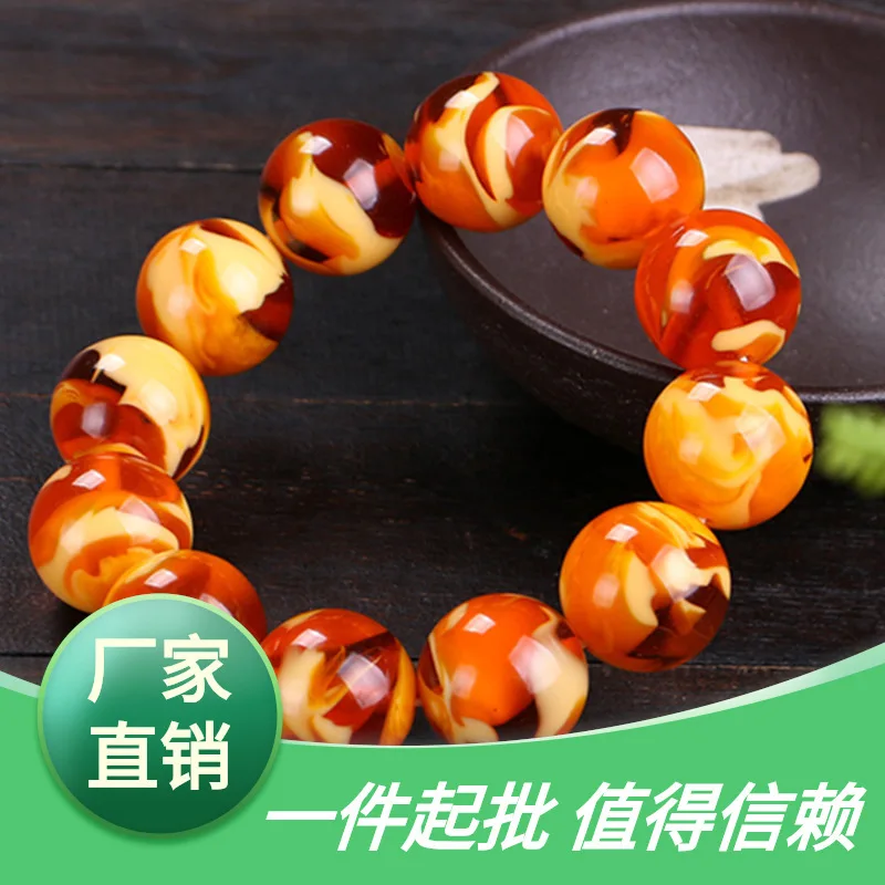 Myanmar , floral honey old amber bracelet, high-quality promotional 20/22 elegant style for men and women