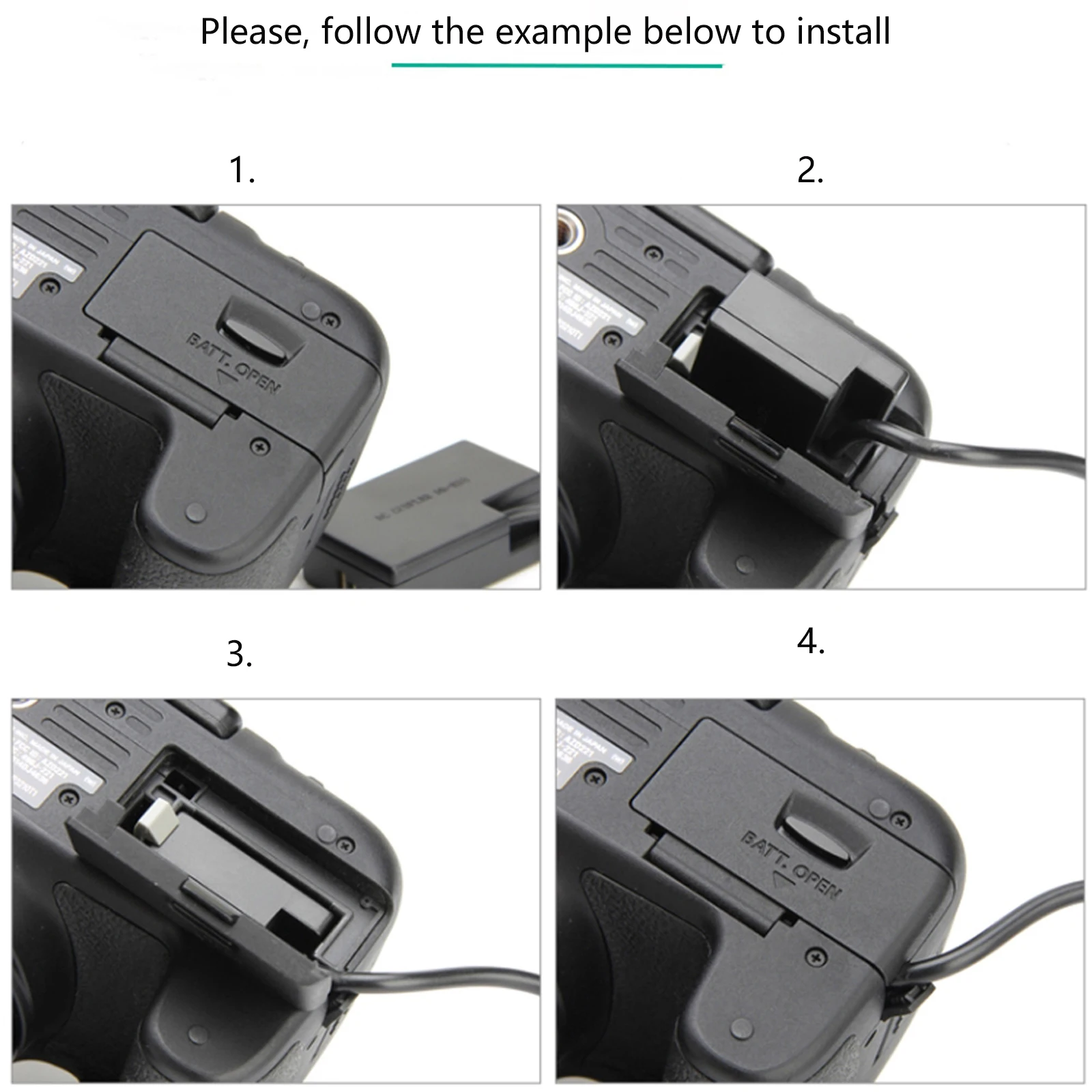 USB-C Cable for Canon EOS Cameras, Dummy Battery