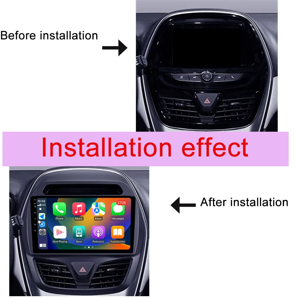 DSP Stereo for Chevrolet Spark Beat 2015 - 2018 Carplay Car Radio Multimedia Player GPS Navigation QLED Screen Bluetooth WIFI