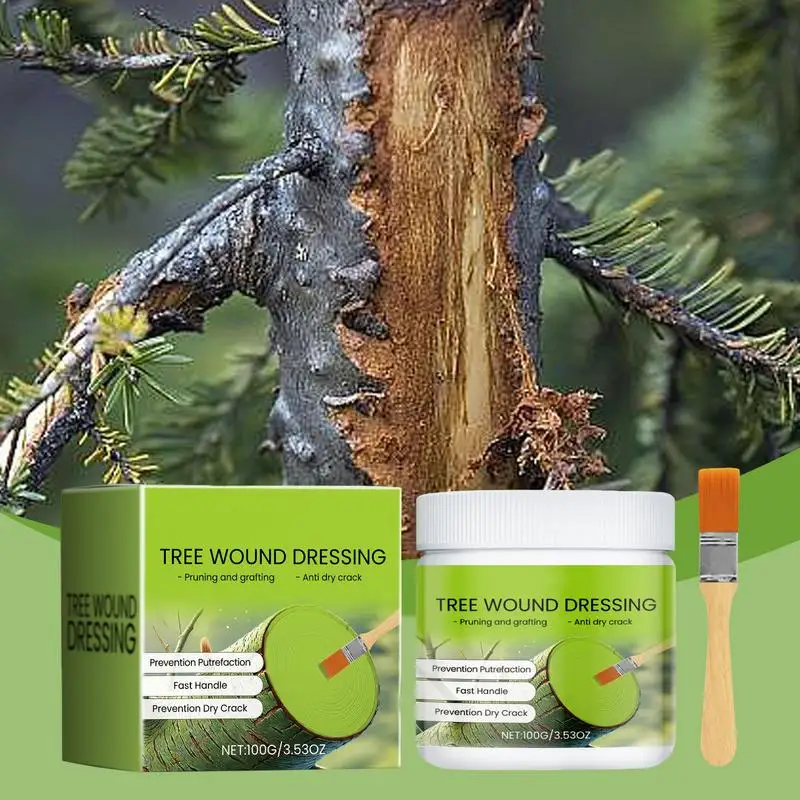 Tree Wound Sealer Tree Wound Repair Agent Professional Tree Wound Pruning Sealer 100g Tree Wound Dressing With Brush