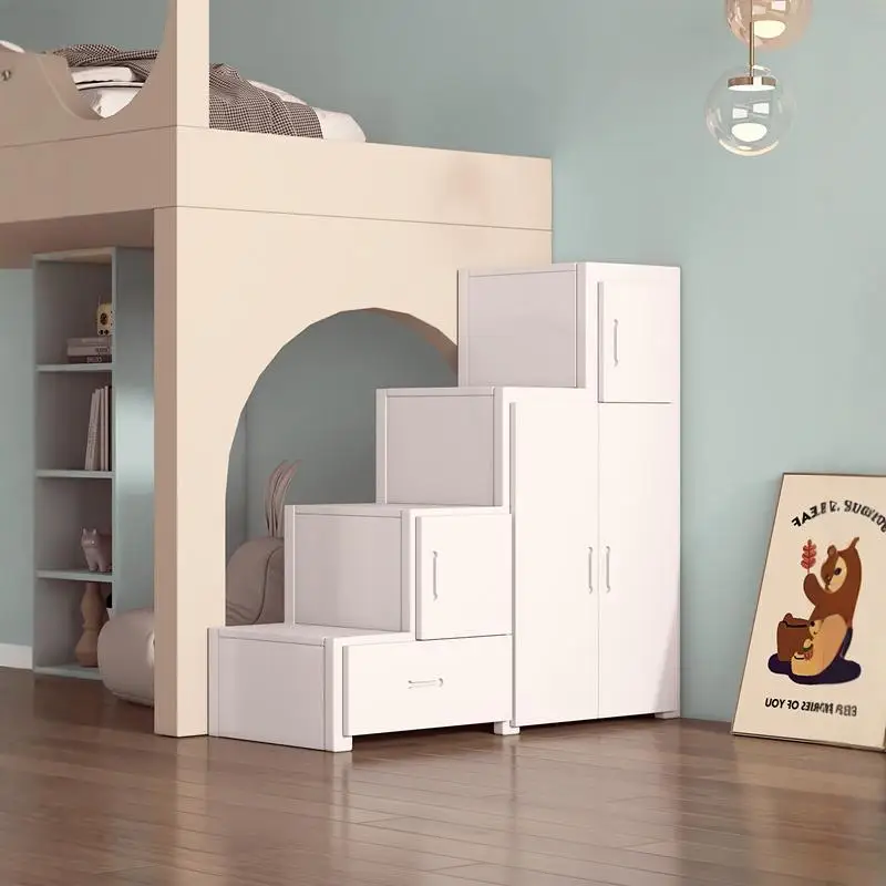 Litera de madera maciza, escalón multifuncional, mueble de escalera, mueble de cama