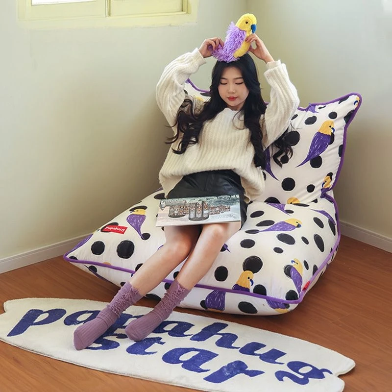 Polka dot purple parrot sofa bay window bedroom human kennel single tatami bean bag lazy sofa