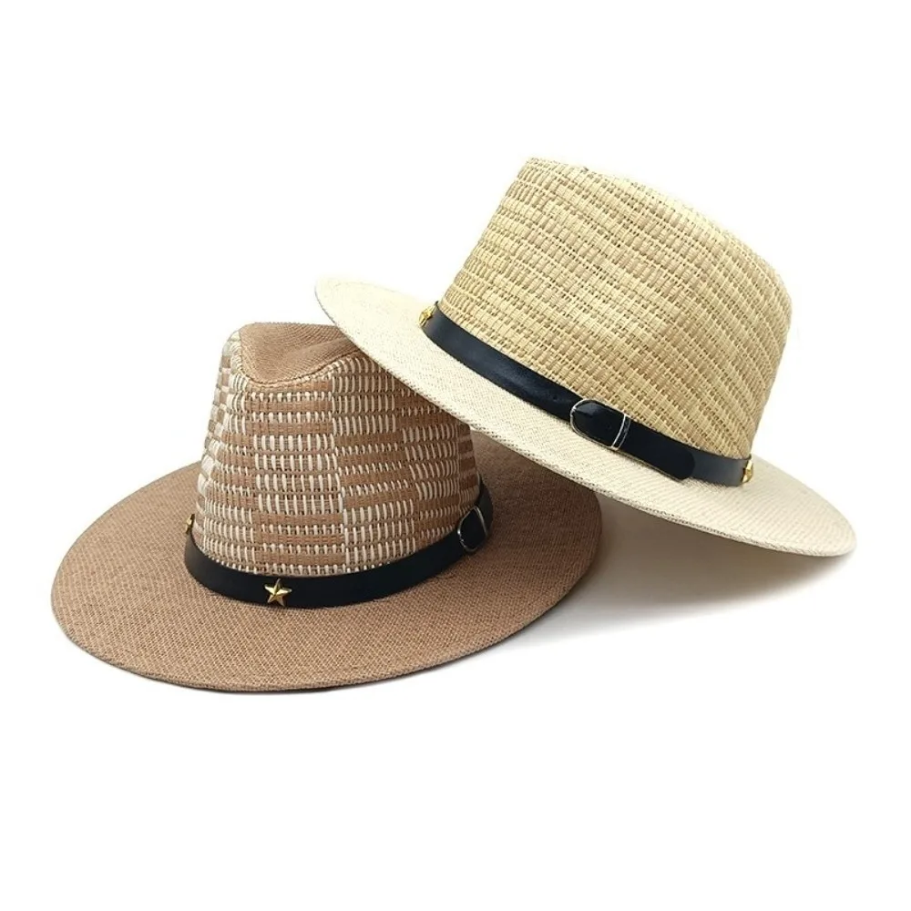 

Hatsombrero Summer Fashion Panama Hat Wide Brim Classic Style Wide Brim Hat Simple Design New Style Jazz Top Hat Summer Season