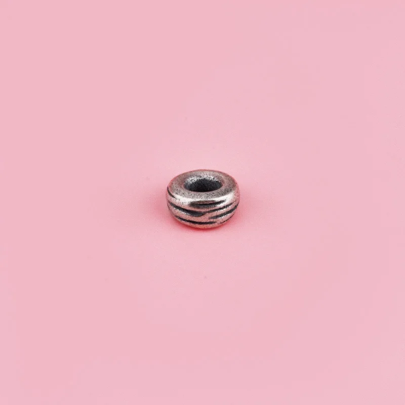 DIY S925 الفضة الاسترليني خمر ملفوف حفرة كبيرة مغلقة حلقة فاصل المنسوجة سوار قلادة باليد #5