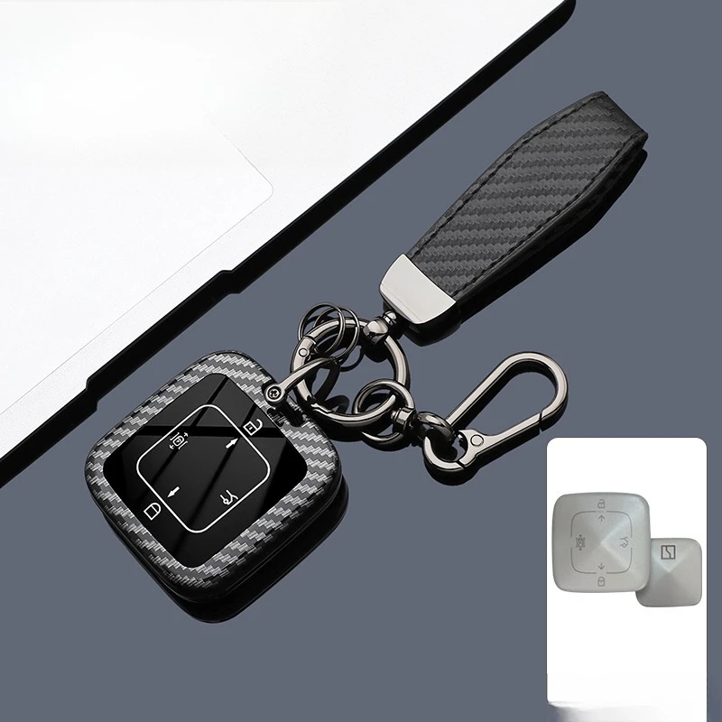 ABS Key Fob Cover for ZEEKR 9X/007GT/001 FR/7X/MIX/009/8X, Durable Plastic Protective KeyCase Shell with Keychain, Anti-Scratch 4