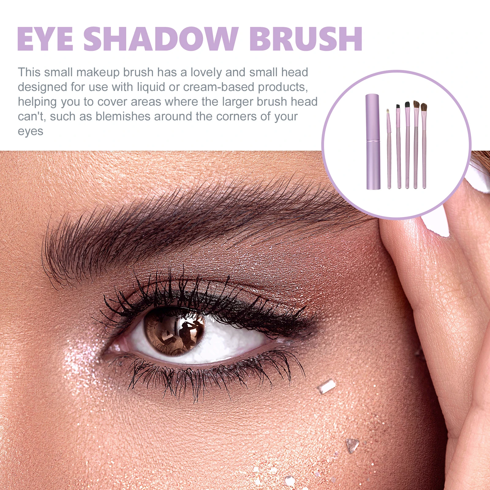 

5Pcs Eye Shadow Brush Set Portable Lightweight Skin Friendly Makeup Tools Lip Brushes for Women Girls Cosmetics Application Easy
