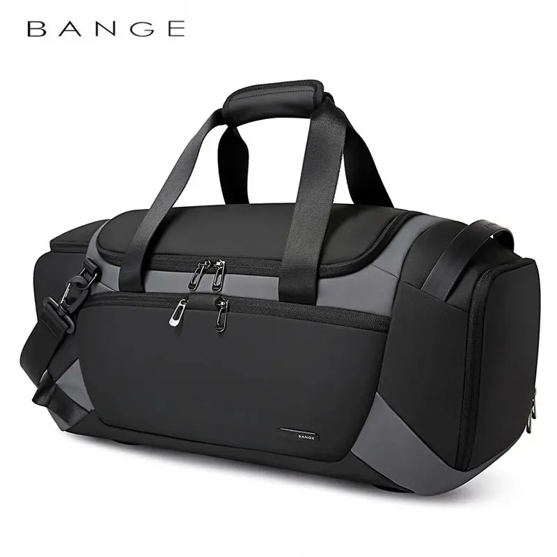 2024 New BANGE Sports Bag Men's Fitness Bag Outdoor Waterproof Sports Dry Wet Separation Travel Bag