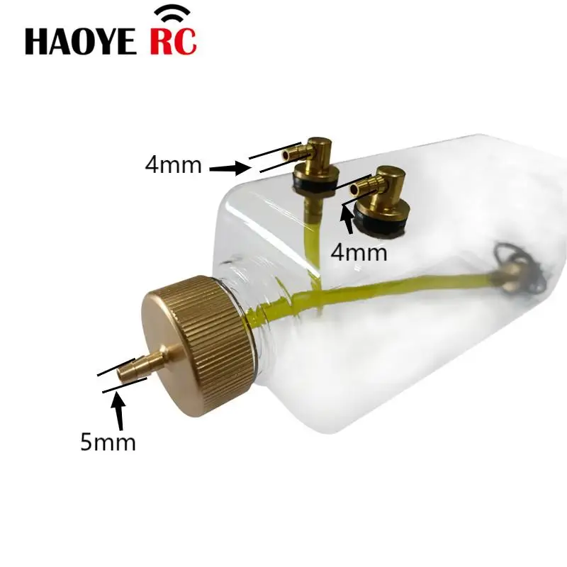 Haoye 1 Pc RC zbiornik paliwa przeźroczyste tworzywo sztuczne 260/360/500/1000/700/1500ML CNC Champaign złota nakrętka do Model samolotu RC