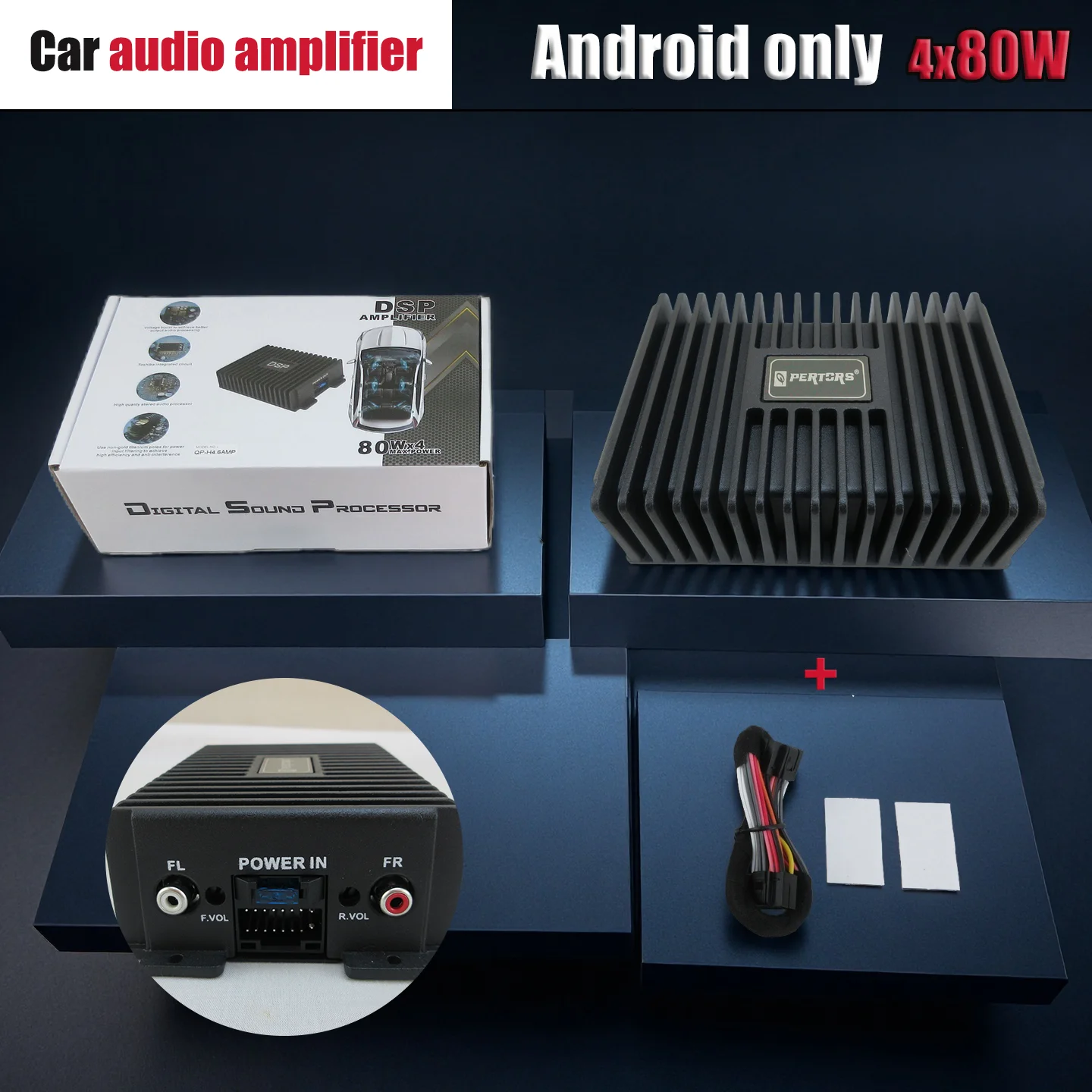 4 x 80W Car DSP Amplifier AB Class Audio Processor With 3D Surround Sound Plug-and-Play for 900+ Car Models Stereo Upgrade