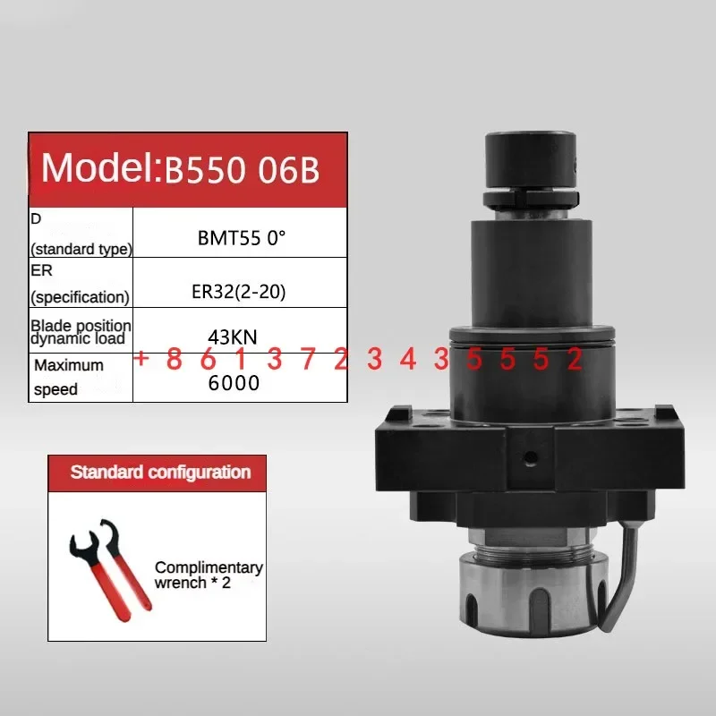 BMT40 45 55 0 °     حامل أدوات الطاقة للطحن الجانبي برأس الطاقة ER25 قفل داخلي/خارجي مركز مركب للطحن والطحن