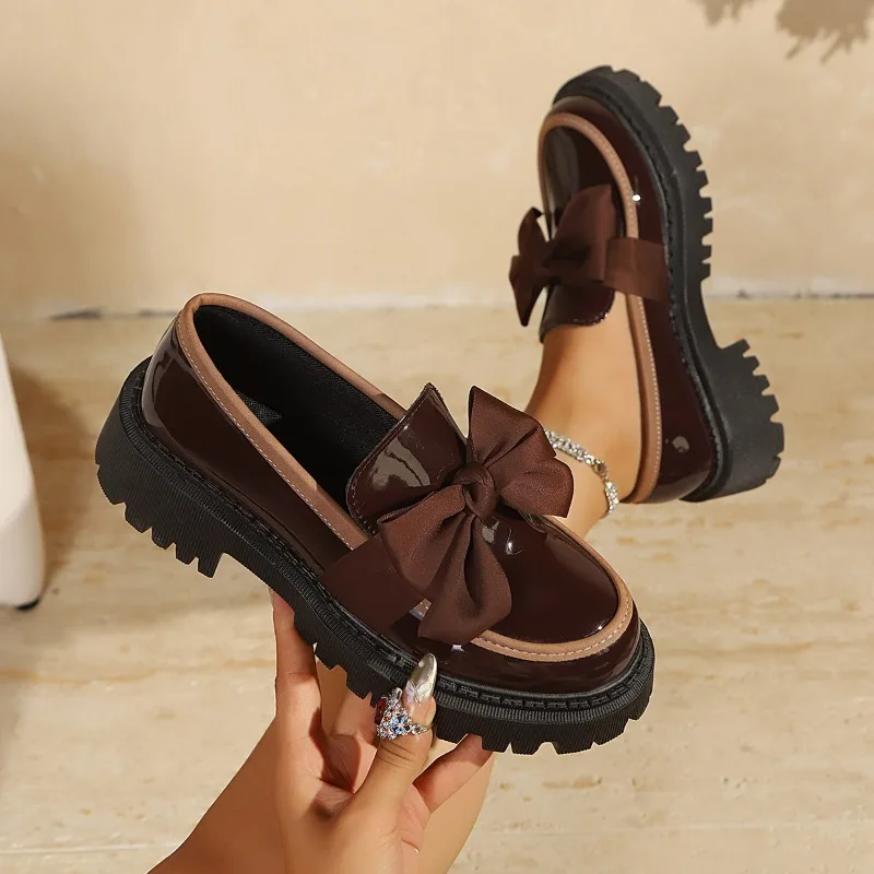 2026 Women Plus Size Loafers Women British Style Platform Shoes Office Ladies Light Casual Designer Women Shoes Big Size 35-43