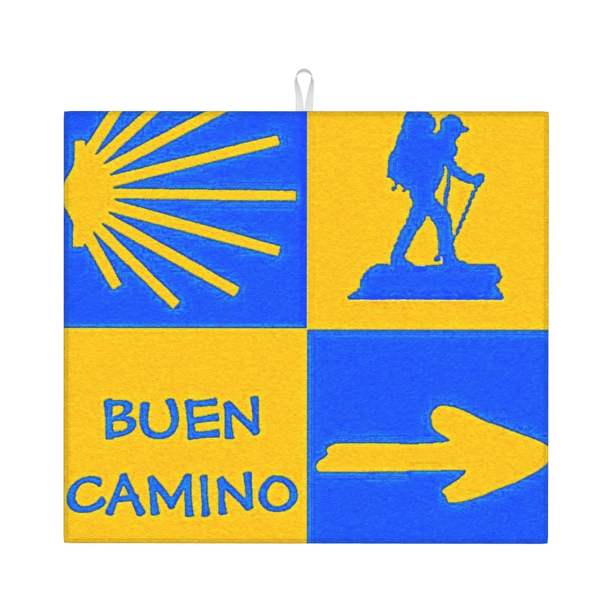 Drying Mat For Kitchen Spain Compostela Water Absorbent Waterproof Camino De Santiago  On Slip Kitchen Counter Protector Mat