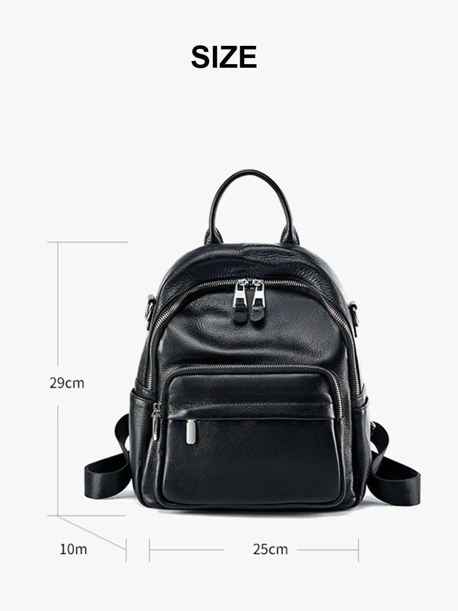 Genuine Leather Woman\'s Backpack Fashion Multifunctional Women Shoulder Bag High Quality Cowhide Casual Girls Backpacks 2696