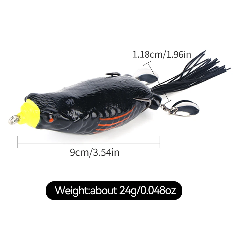 WEIHE 9cm25g Zweiteiliger Farbiger Seiden-Riesenfrosch Modifizierter Donnerfrosch – Detail 6