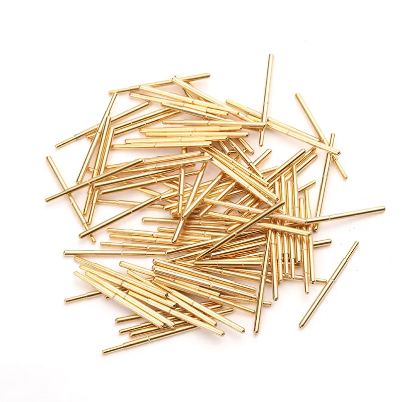 100PCS / Package PA75-J1 Small Round Head Gold-plated Spring Test Pin Needle Tube 1.02MM Length 16.5mm PCB Probe