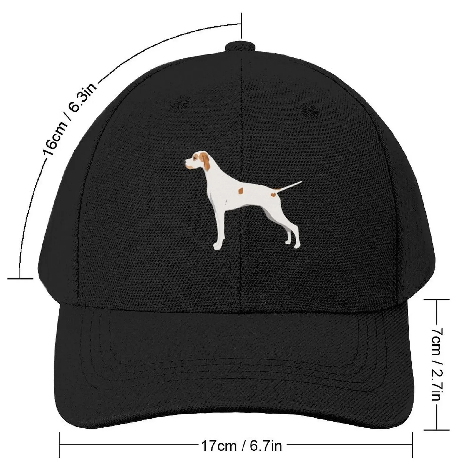 Realistic English pointer orange and white silhouette Baseball Cap Christmas Hat Golf Hat Man Men Golf Wear Women's