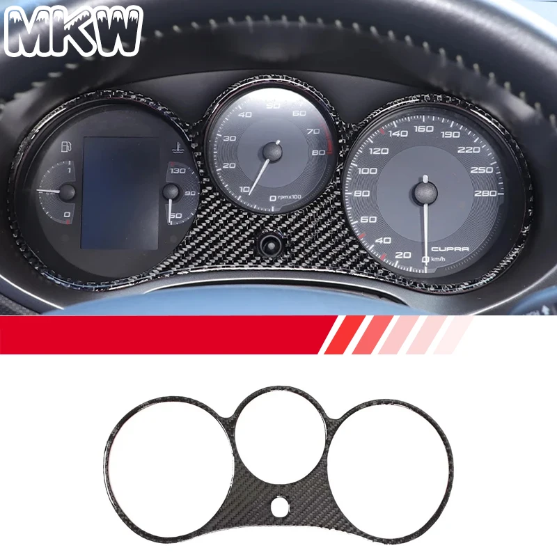 For SEAT Leon Mk2 1P 2008-2012 Soft Carbon Fiber Car Instrument Dashboard Speedometer Trim Panel Sticker Car Accessories L/RHD