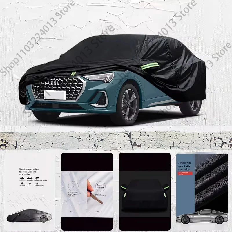 

For fit Audi Q3 Outdoor Protection Full Car Covers 210T Snow Cover Sunshade Waterproof Dustproof Exterior Car cover Black