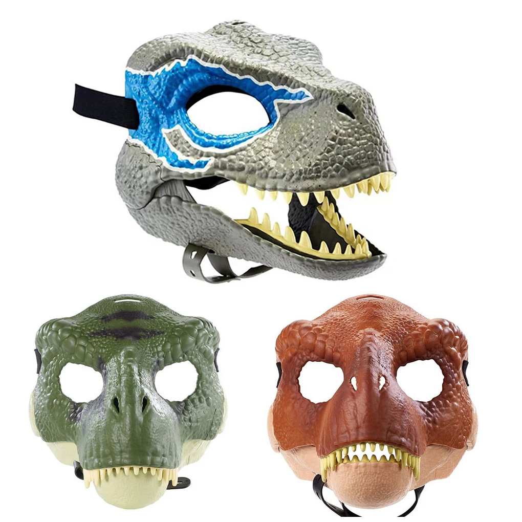 Bewegliche Mund maske Tyranno saurus Rex Dinosaurier Maske Kopf bedeckung 3D Dino Maske einzigartige und realistische Latex Kopf bedeckung