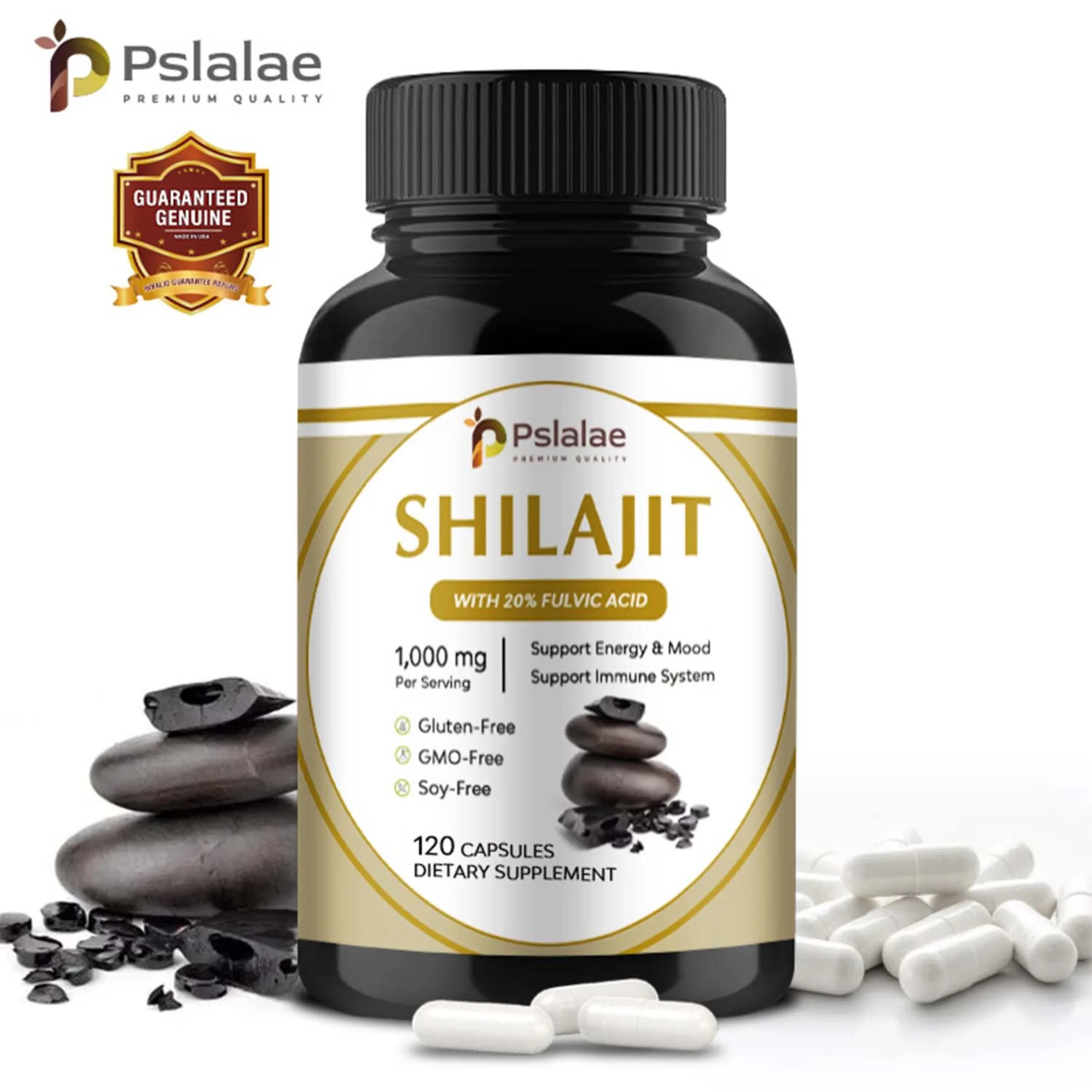 

Shilajit 1000mg - Promote Brain Health, Improve Thinking Skills, and Strengthen The Immune System - 120 Capsules