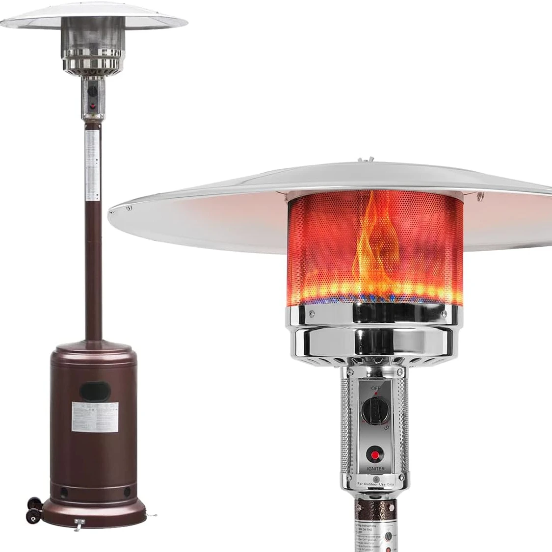 48,000 BTU Propane Outdoor Patio Heater for Residential or Commercial Use 87 Inches Bronze