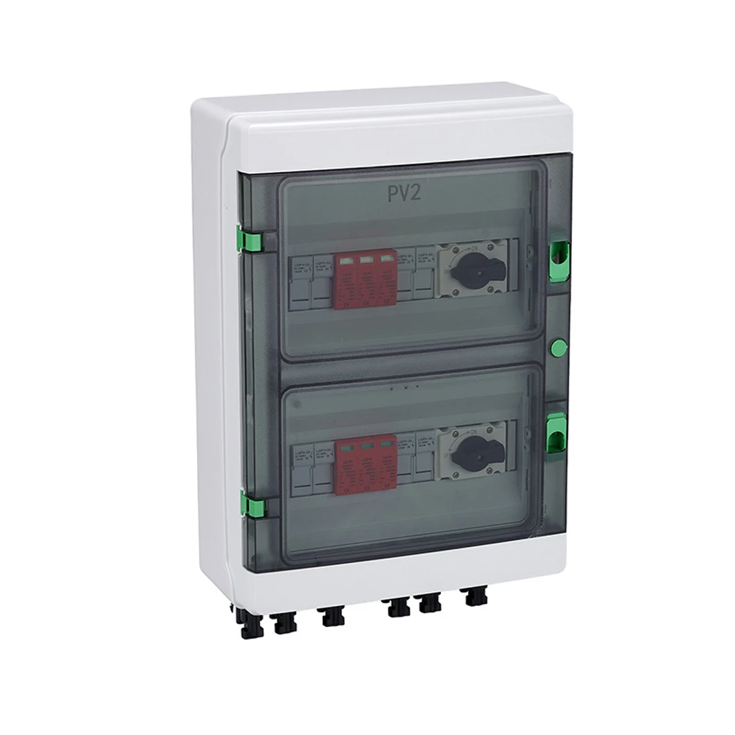 Photovoltaic DC Combiner Box 4 IN 2 OUT DC1000V Fire and Lightning Protection IP65 Solar Energy Complete System Distribution Box