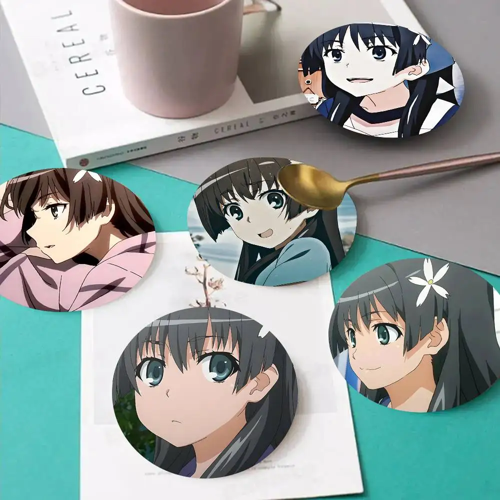 1pc Ruiko Saten Anime Characters Wooden Coaster Colour Printing Cup Mat Home Desk Decoration Gifts